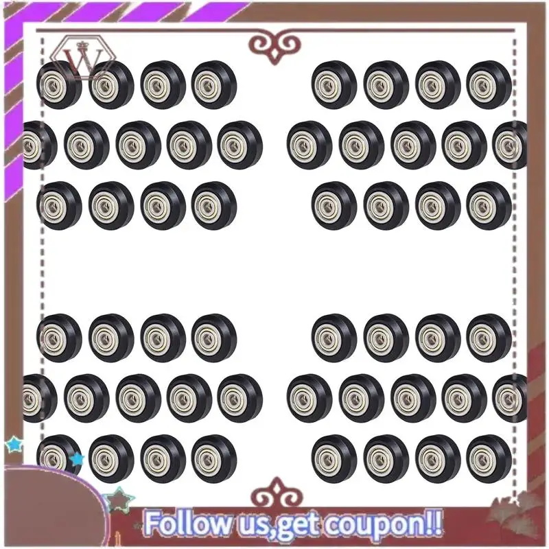 최신 [52Pcs]3D 프린터 POM 풀리 휠 625Zz 선형 베어링 Ulley Creality CR10,Ender 3 용 패시브 라운드 휠 롤러