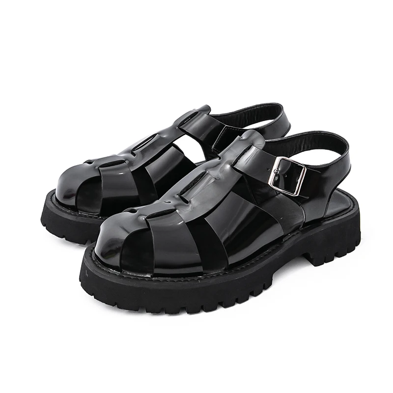 

Summer Men Business Sandals Black Red Thick-soled Anti-slip Lightweight Comfortable Outdoor Brand Beach Sandals Men Size 38-46