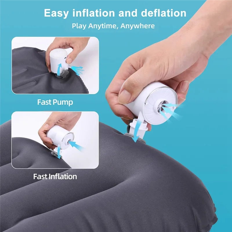 

AA83 Mini Air Pump Portable Camping Light Tiny Inflator/Deflator Pump with Battery USB Rechargeable for Pool Floats Air Bed