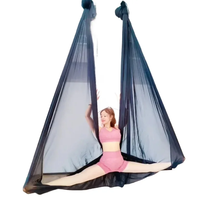 Durable Transparent Aerial Swing Wellsem Aerial Yoga Hammock  for Home Gym, Antigravity, Inversion Exercises, Yoga Starter Kit