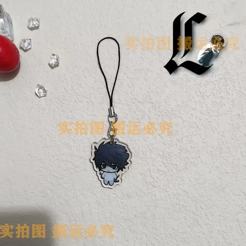 DEATH NOTE Mobile Phone Chain Yagami Light L Lawliet Acrylic Pendant Mobile Phone Straps Cute Rope Lanyard Kawaii Hanging Gift