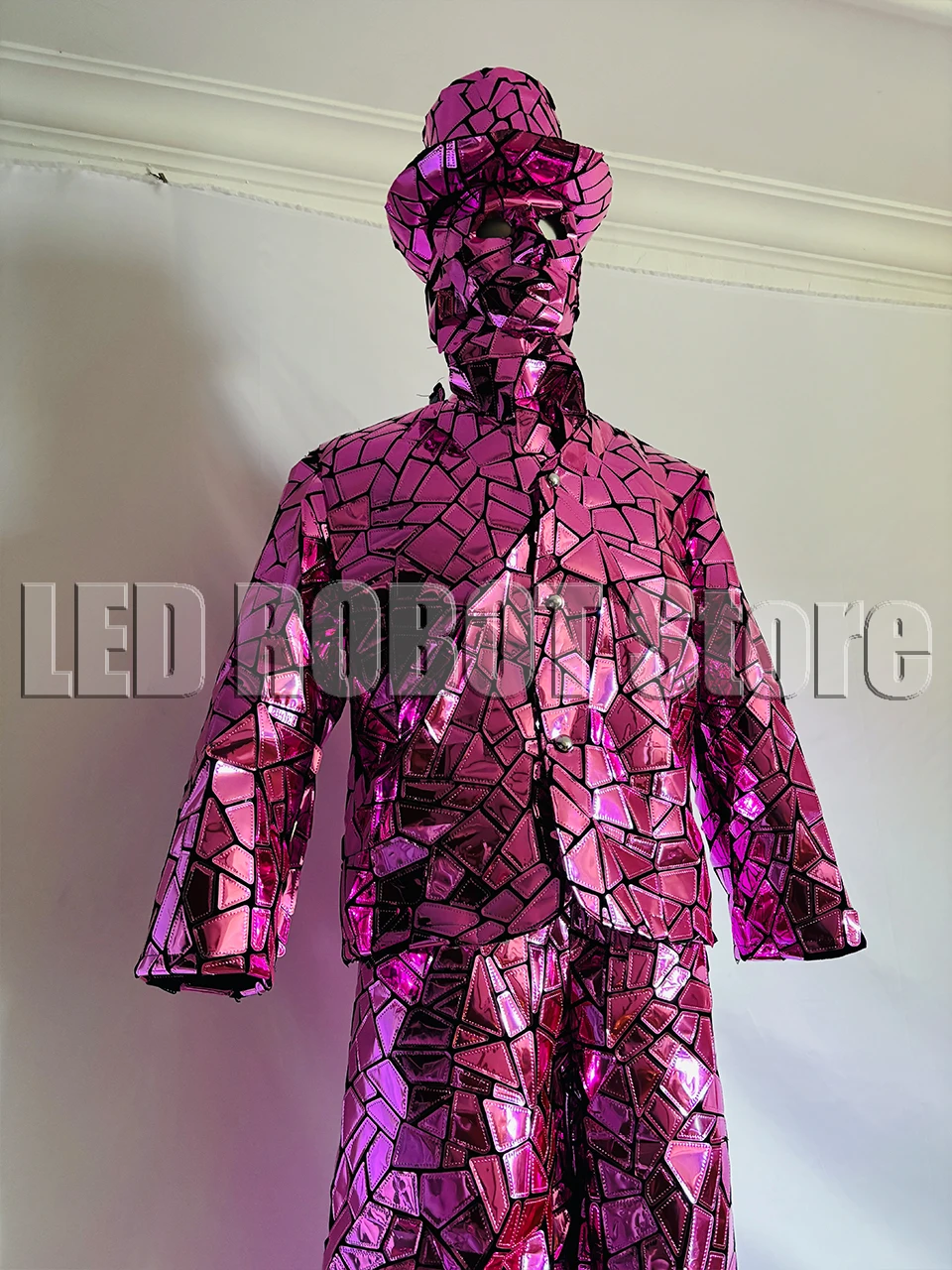 Pink Purple Mirror Fabric Material Robot Suit Stilts Walker Costume for Stage Show DJ Dancing Kryoman Giant Clothing