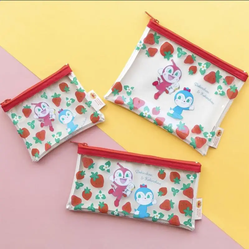 Anpanman Dokin-Chan Cartoon Anime Periphery Pvc Storage Bag Kawaii Wallet Pencil-Box Three Sizes Cute Christmas Gift for Girls