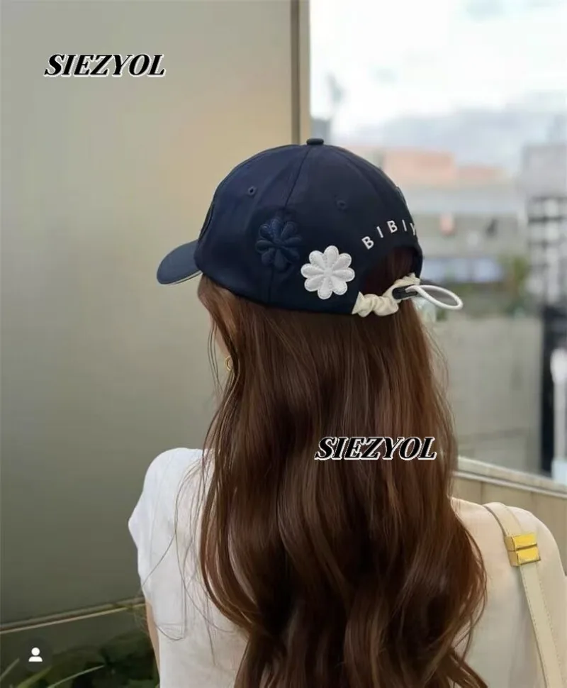 Japanese Style New Letter Flower Embroidered Caps Sweet Cool Girl Hat Women's Casual Baseball Cap Summer Sunscreen Hats