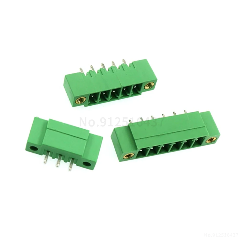 (10 Pcs) KF 2EDGVM - 3.5mm 15EDGVM 3.81mm Bent pin with flange PCB soldering board terminal block Soldering With ear 3.81 2EDGRM