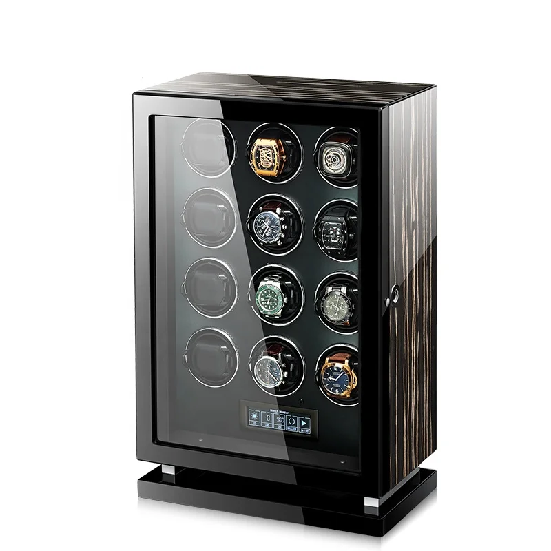 

Luxury 12-Slot Automatic Watch Winder Fingerprint Touch Screen Control Protective Interior Backlight Mechanical Durable