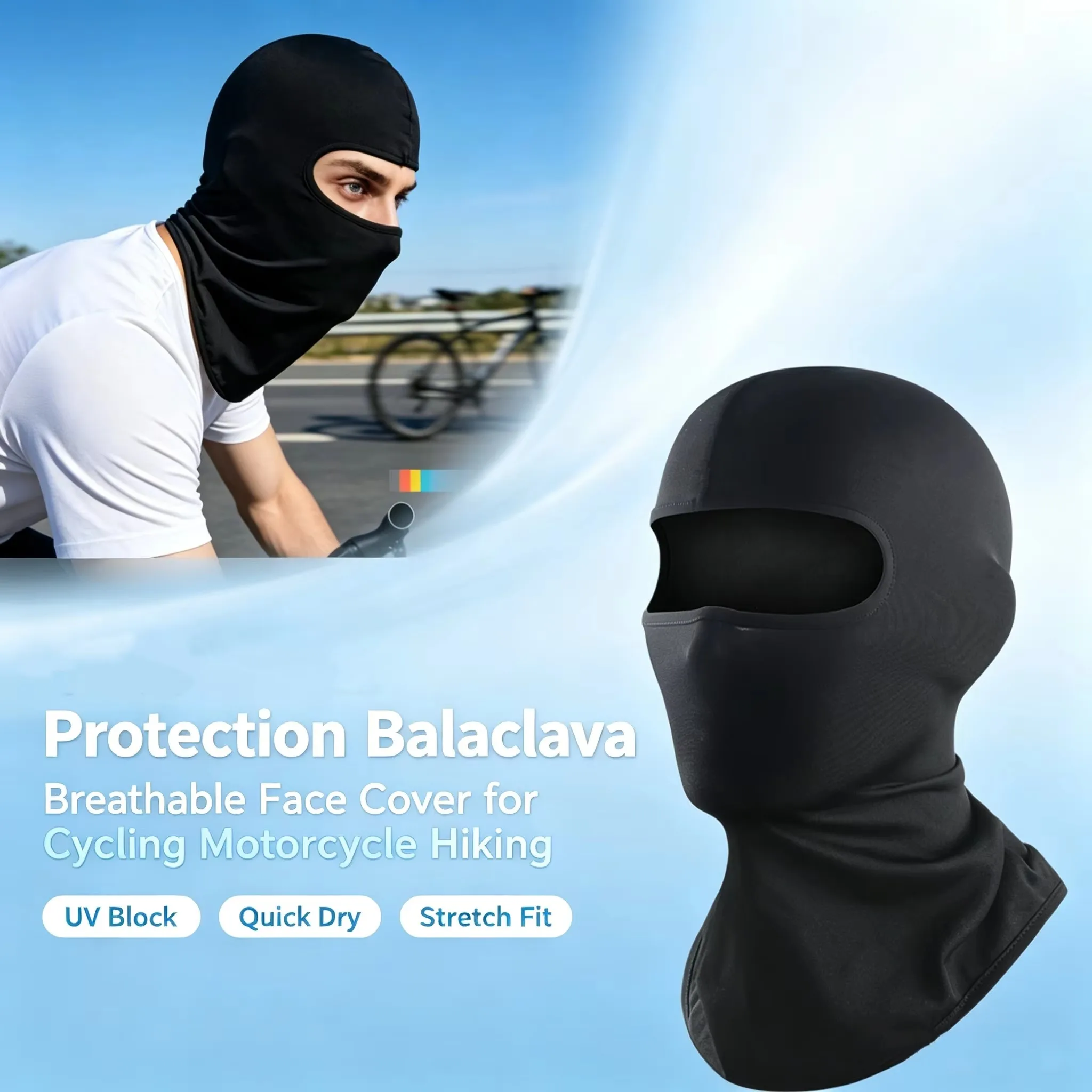 Outdoor Cool Sunscreen Balaclava Motorcycle Face Mask Lycra Moto Biker Wind Cap Mask Stopper Windproof Bicycle Cycling Headgear