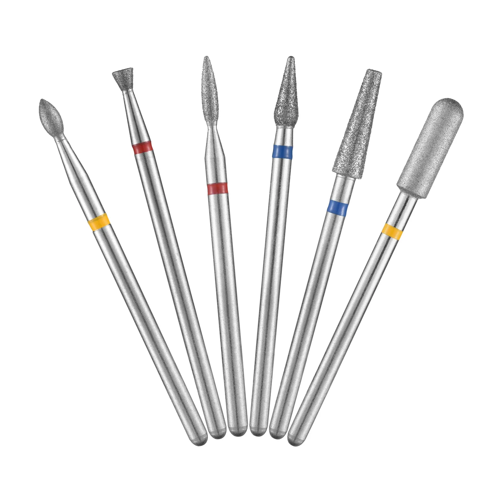 6Pcs Diamond Nail Dill Bits Manicure Pedicure Nail Dill Bit Milling Cutter For Machine Nail Art Tools Accessories