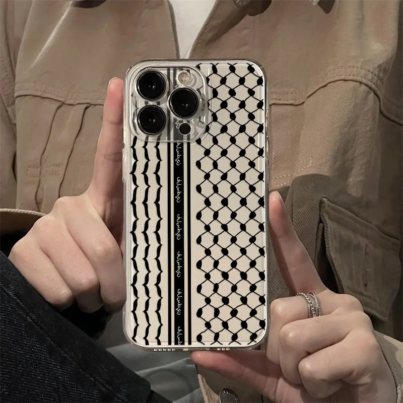 Hattah Keffiyeh Phone Case For iPhone 16 15 14 13 12 11 Mini Pro Max X XR XSMax 6S 6 7 8 Plus SE20 Transparent Cover