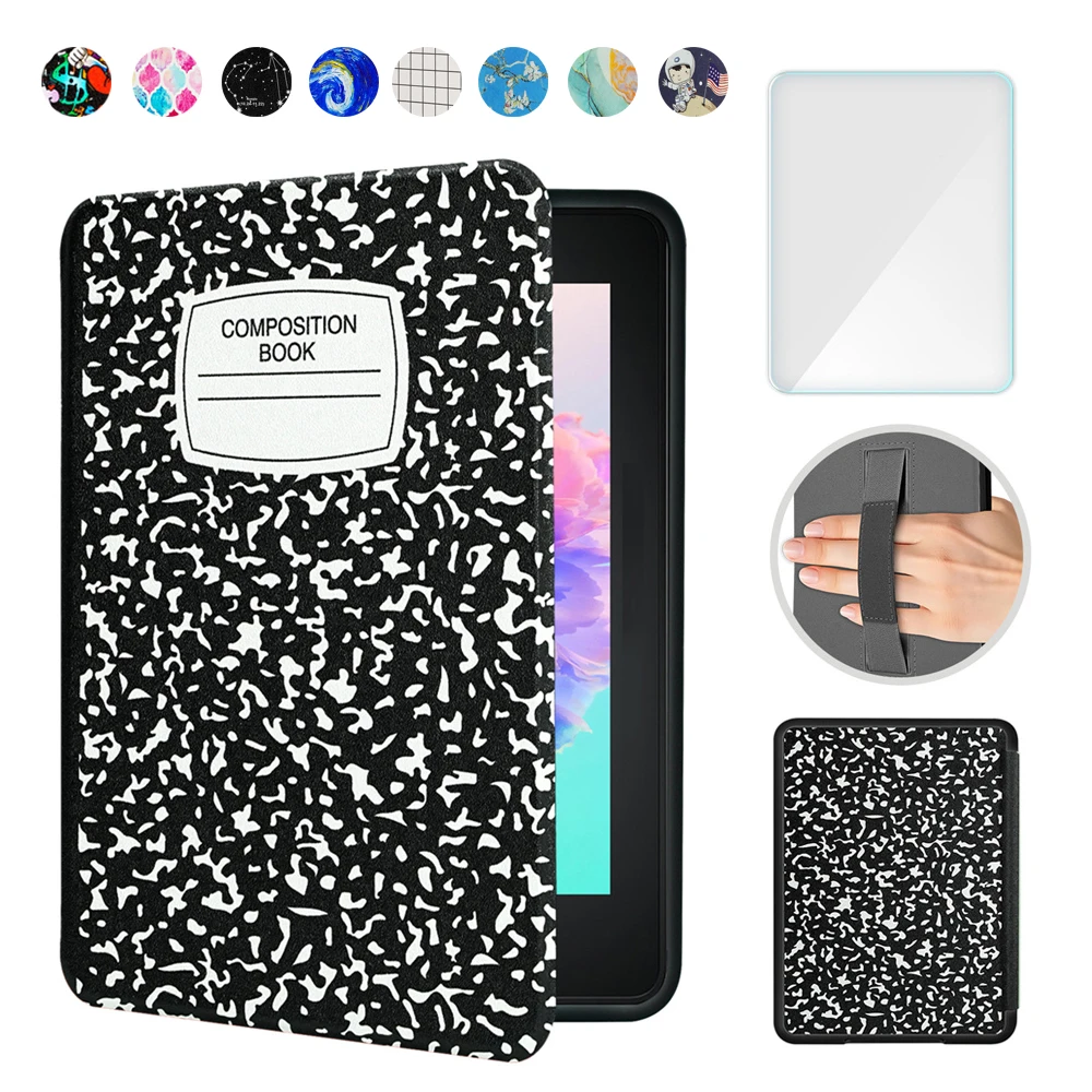 For Kindle Paperwhite 12th Generation Case 2024 Colorsoft Signature Edition 7 inch Cover with Hand Strap Auto Sleep Cover+Film