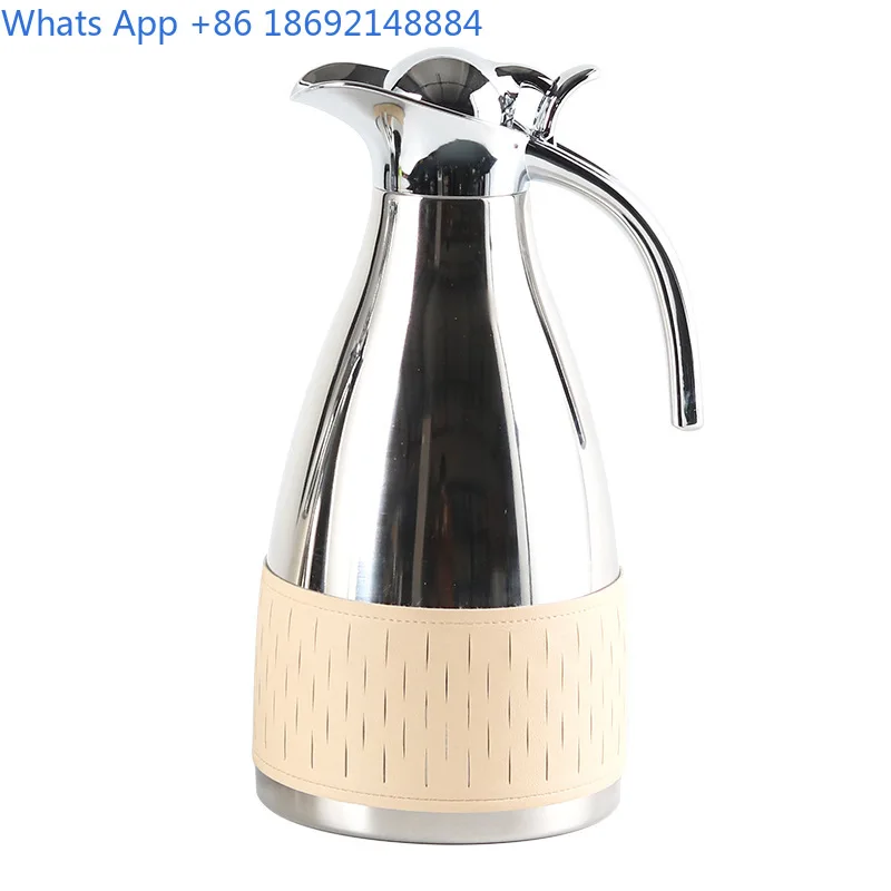 Nordic Luxury Home Decor Metal Woven Leather Kettle for Hotel Kitchen Dining Table