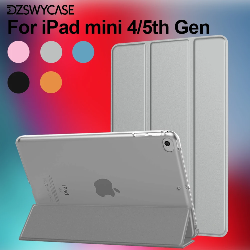 Funda para iPad Mini 4a/5a 7,9 pulgadas, ultrafina y liviana, semitransparente, funda inteligente con encendido/apagado automático