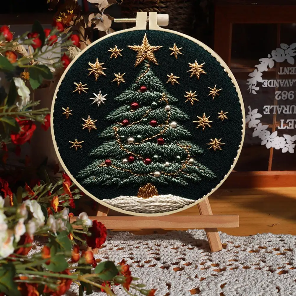 

Christmas Embroidery Craft Kit Christmas Embroidery Kit for Adults Kids Diy Handmade Craft Set with for Beginners for Beginners