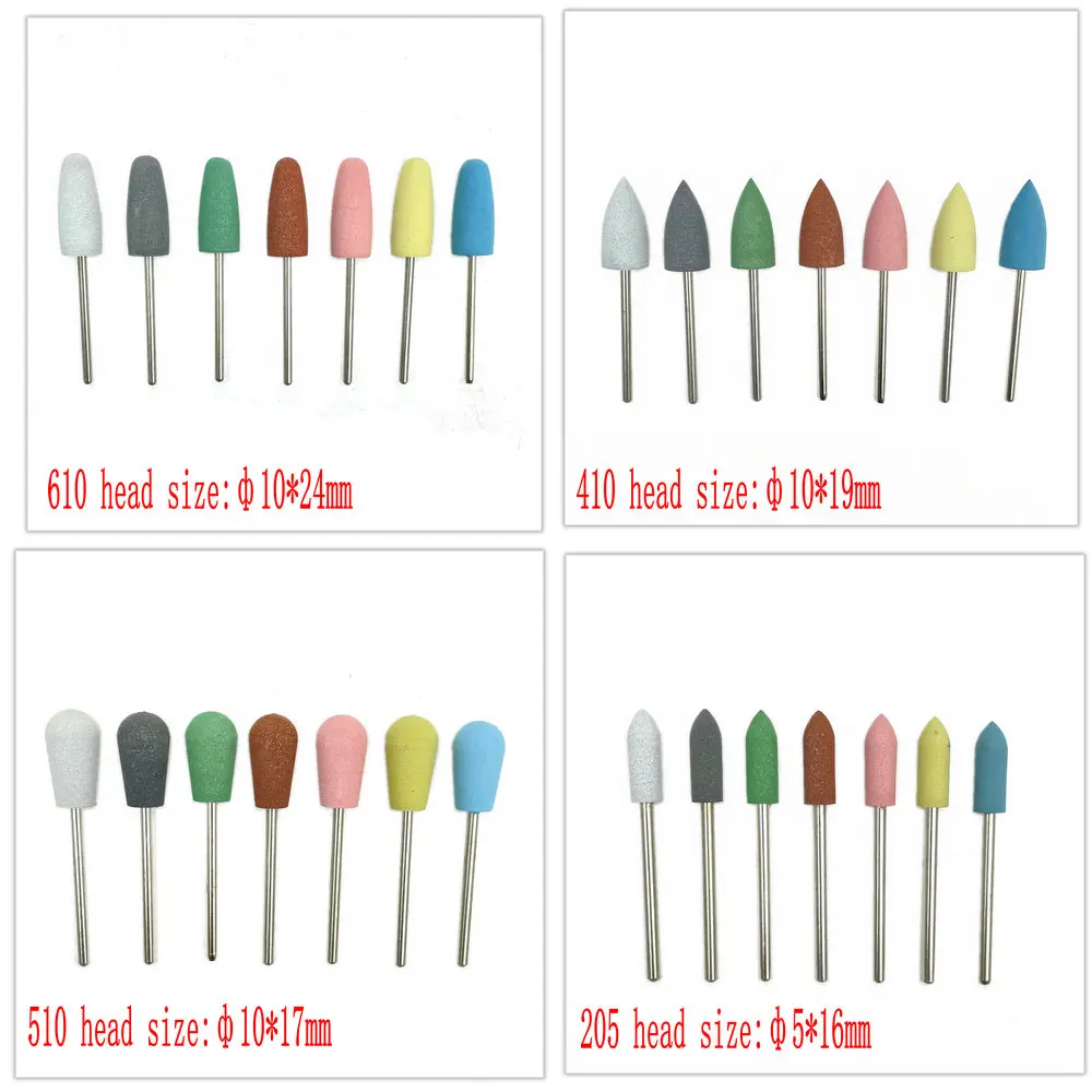 10pcs/set 2.35mm Dental Silicone Rubber Polishers Burs Teeth Whitening Plishing Drill Dental Polishing Nail Drill Bit