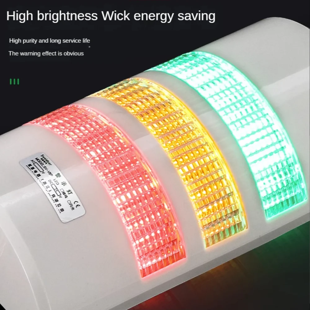 Imagem -03 - Luz de Aviso Led com Campainha de Voz Montagem na Parede Alerta Três Cores Luz de Alarme para Equipamentos Elétricos 12v 24v 220v