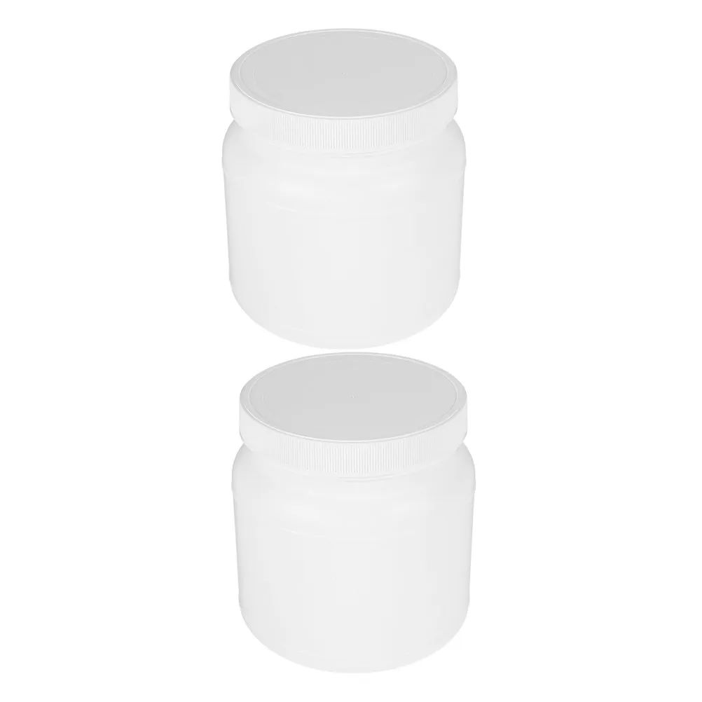 2Pcs Opaque White Plastic Milk Powder Containers Wide Mouth Airtight Sealing Large Capacity Powder Storage Jar for Kitchen