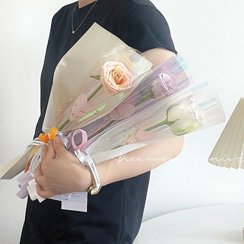 50PCS Magic Single bag Flower Wrapping paper Floriculture Bag Rose bouquet bag Wedding Decor
