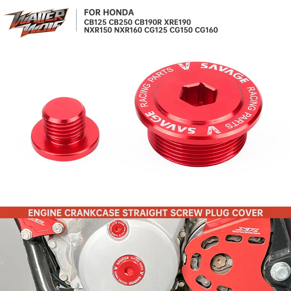 Tapa de la cubierta del enchufe de sincronización del motor del cárter de la motocicleta para Honda CG125 CG150 CG160 NXR150 NXR160 CB 125 250 190 XRE190 tornillo recto