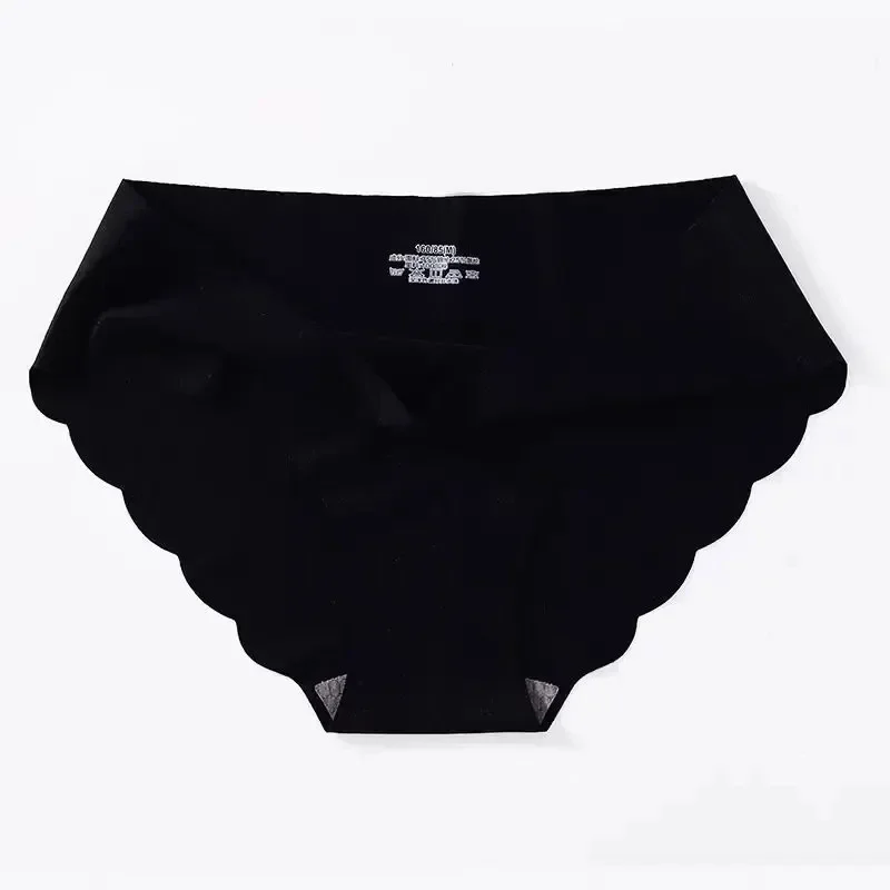 4 Pieces Women Seamless Briefs Mid Rise Underwear 4 Black Or 4 Colors Mixing M L XL Ice Silky Smooth  Soft Comfortable Panties