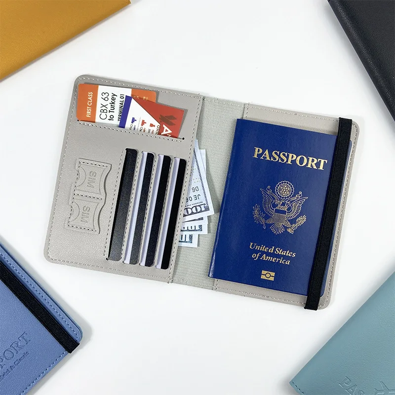 Leather Passport Wallet Multi-Function Accessories Protection Cover Travel Book Holders for Women/Men view 4