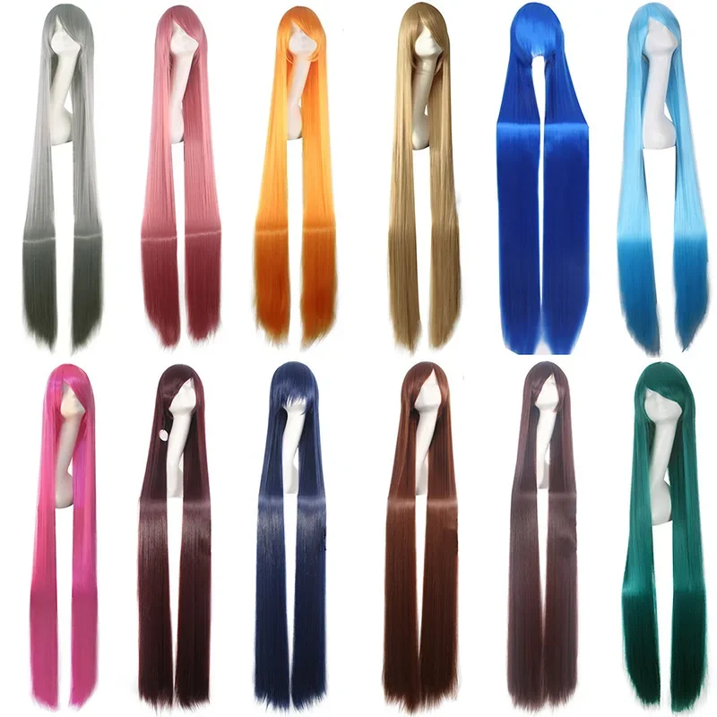 

Similler 60" 150cm Synthetic Extra Long Straight Cosplay Costume Party Wig for Women Halloween Black Blue Red Green Gold Peluca