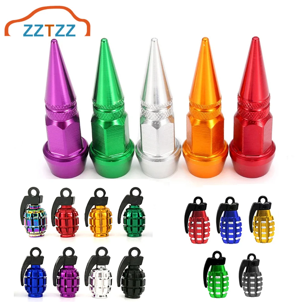 ZZTZZ Spiked Aluminium Valve Stem Caps Car Motorcycle Bicycle Wheel Caps Dust Nipple Caps Dust-Proof Car Tire Accessories