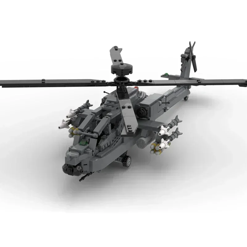 Modello di aereo militare Moc Mattoni da costruzione AH-64D Tecnologia di elicotteri Blocchi modulari Regali Giocattoli di Natale Set fai da te Assemblaggio