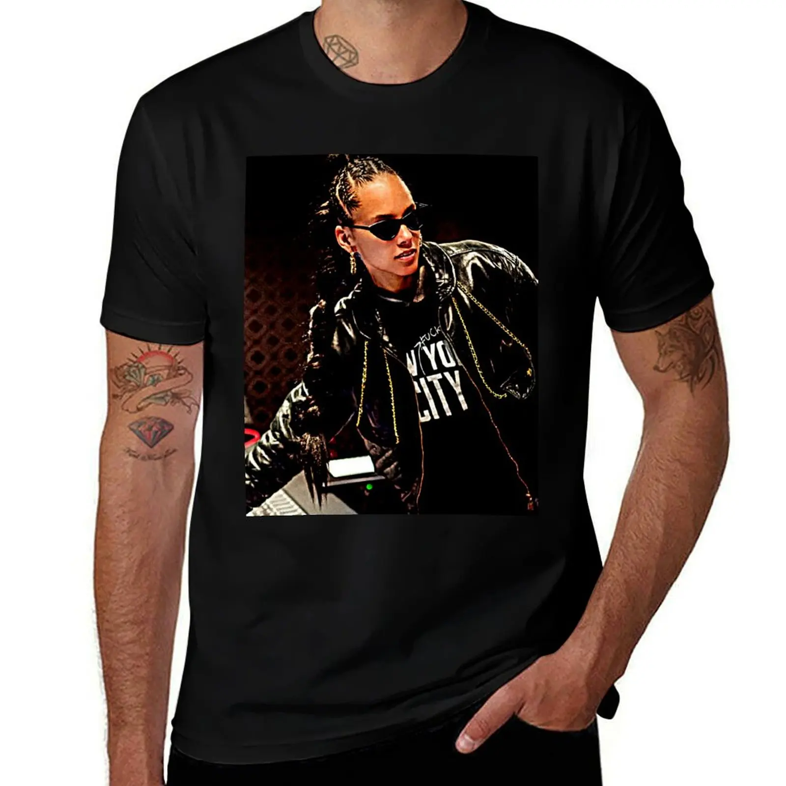 

Alicia Keys T-Shirt anime Clothing Luxury man mens designer t shirt