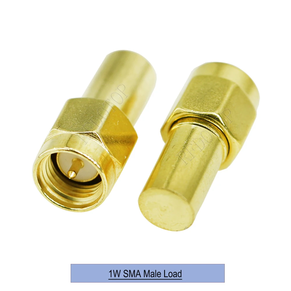 2Pcs/Lot 1W 1Watt DC-3GHz 50 Ohm SMA Male/RP SMA Male RF Coaxial Termination Dummy Load Connector Socket Brass Straight Adapters