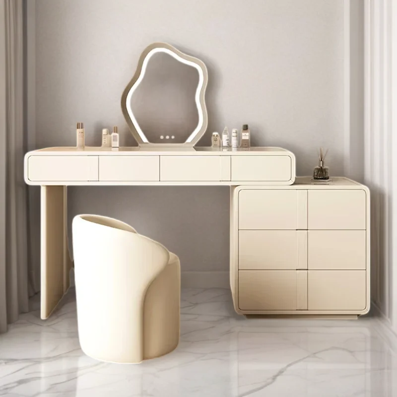 Makeup Furniture Bedroom Dorm Cabinet Rocking Modern Dressing Table Vanity Set Home Furniture White Desk Coiffeuse Wooden Stand