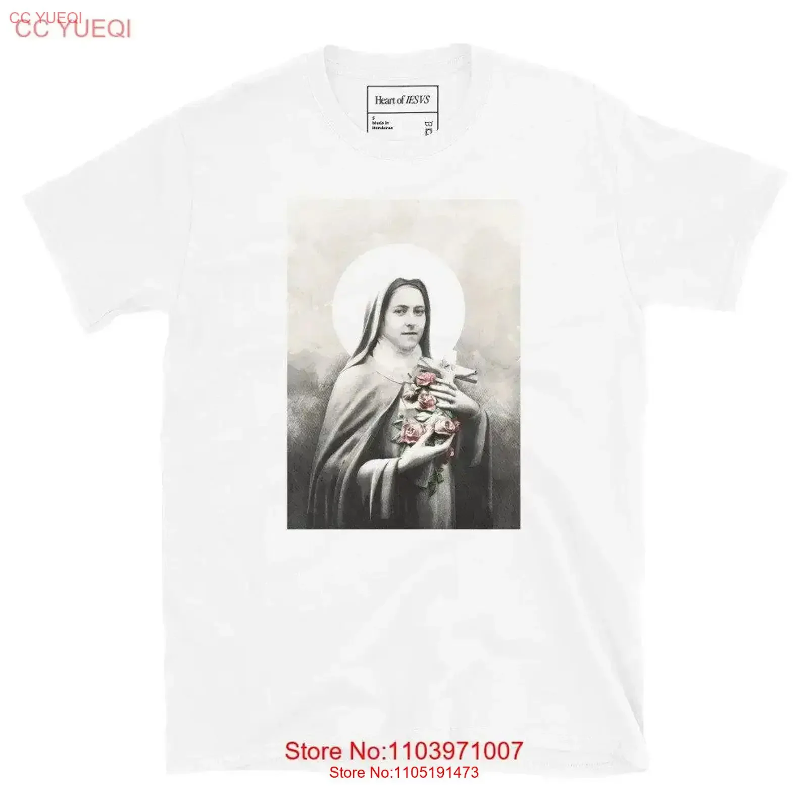 Saint Thérèse of Lisieux Cotton T Shirt vintage Washed Stretched Soft Stylish graphic Unisex Top For Everyday Wear Comfortable