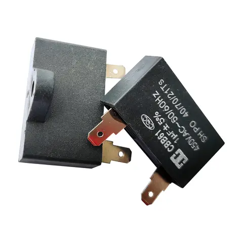 5 PCS CBB61 1UF Fan Motor Start Capacitor AC 450V Air Conditioner Parts Rectangle Shaped Capacitor Home Appliance Accessories