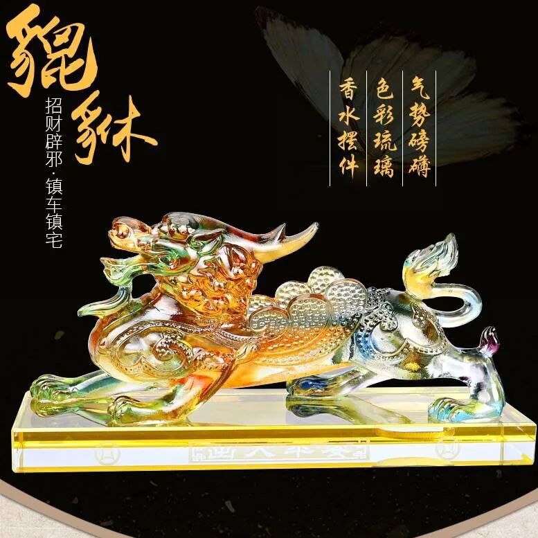 Belle société de bureau à domicile, magasin de voiture, dessin d'argent efficace, entreprise prospère, Dragon porte-bonheur PIXIU FENG SHUI, statue en cristal
