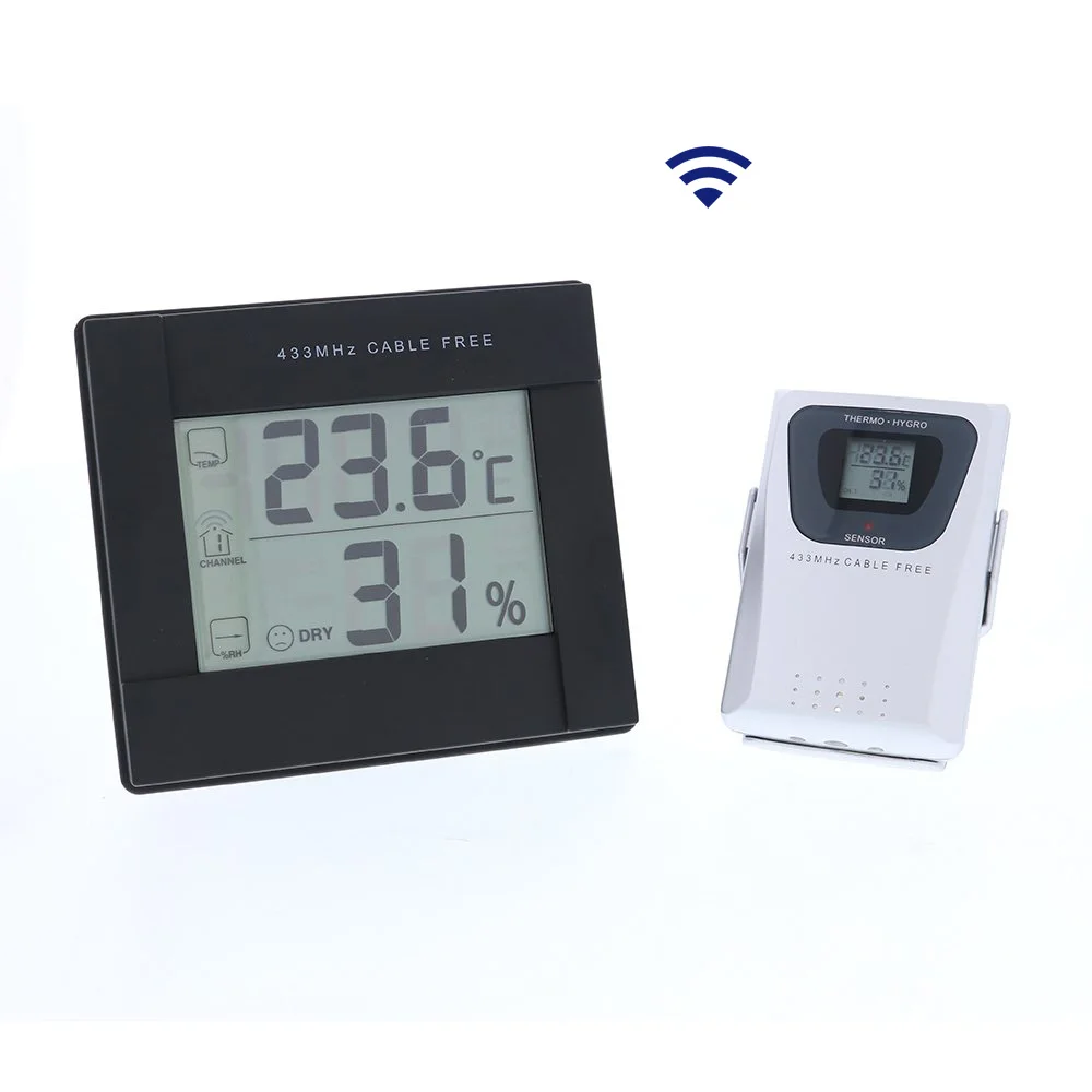 Digital Thermometer and Hygrometer with Remote Sensor for Home Bedroom Garden Greenhouse Temperature and Humidity Meter Wireless