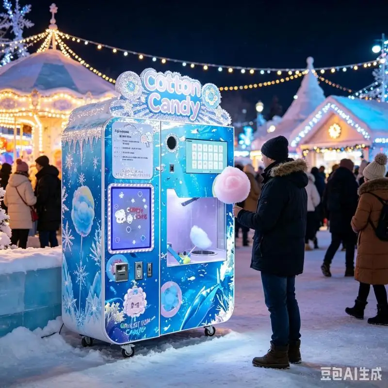 Customized Smart Cotton Candy Vending Machine Automatic Candy Floss Maker With Remote Management Function Commercial