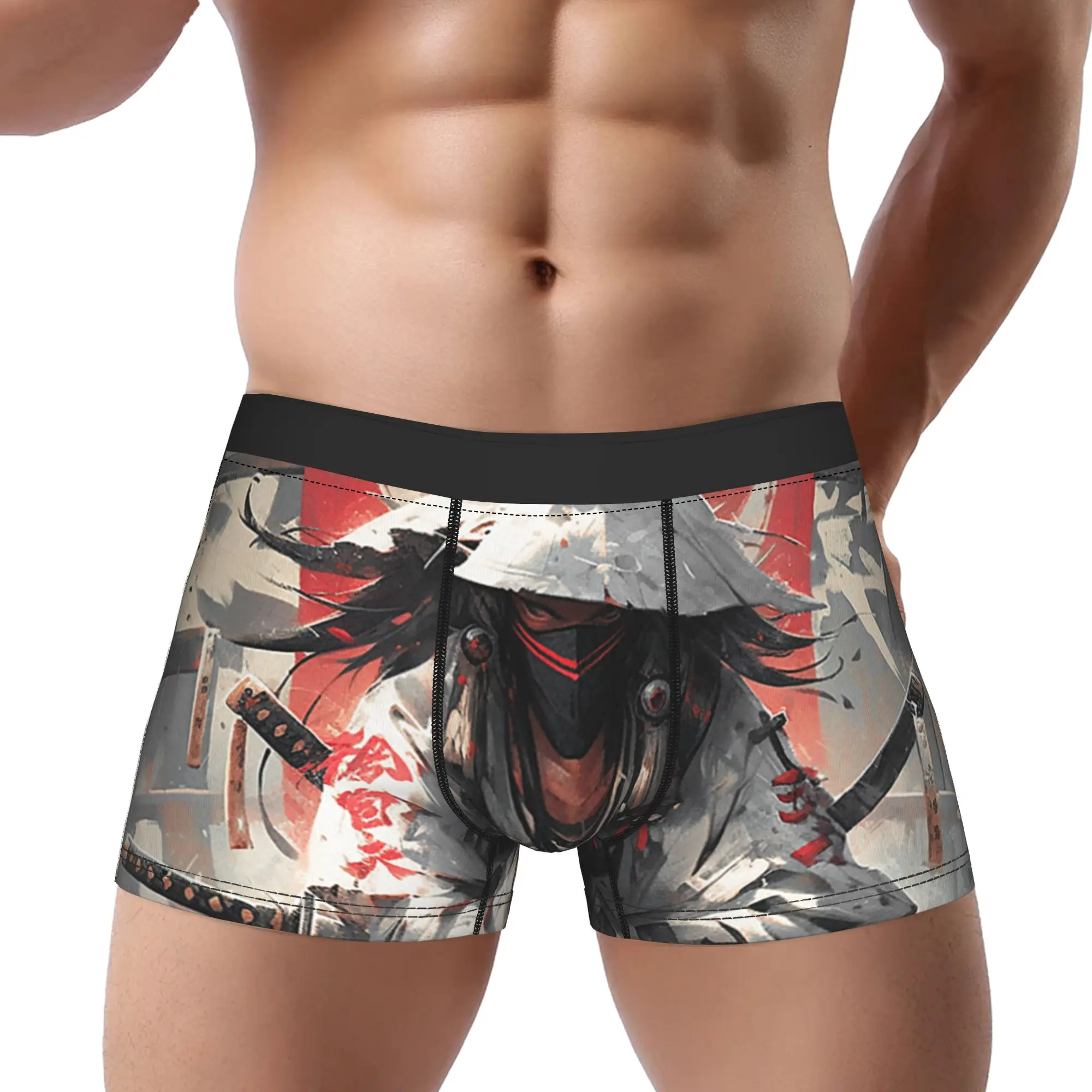 Samurai Sword Katana Ninja Japan Manga Anime Underpants Homme Panties Male Underwear Sexy Shorts Boxer Briefs