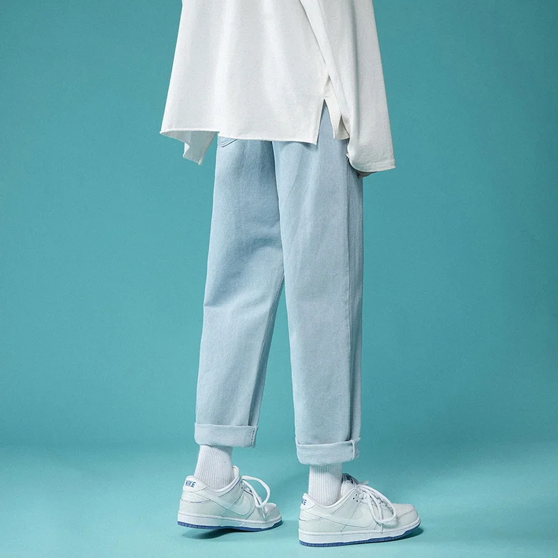 Boy Girl Couple Jeans Neutral Denim Broek Pants Women Men Trousers Clothes School Streetwear Straight Loose Casual Cowboy