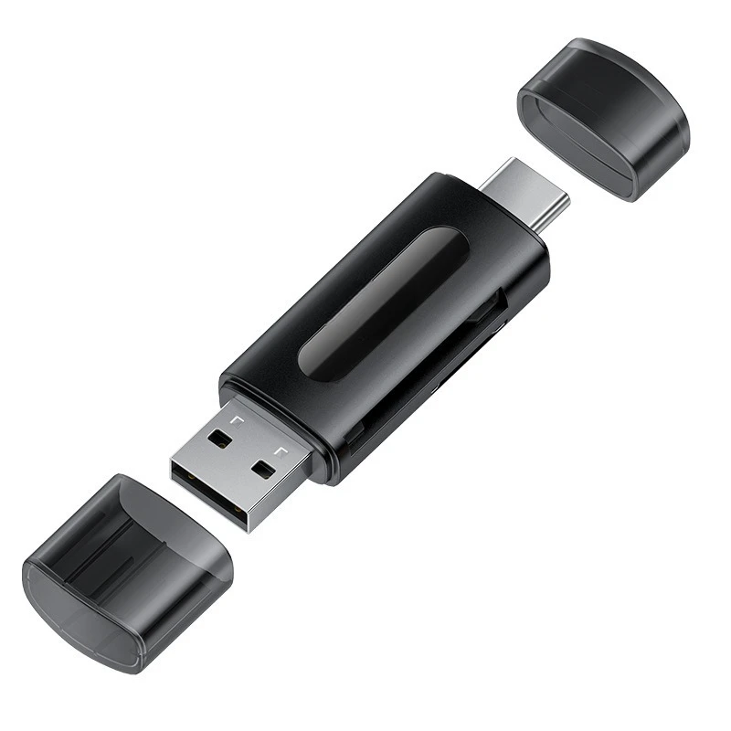 4-in-1 Multifunction USB TYPE-C Card Reader External Storage Black Stretch for Memory Stick USB 2.0 Mini SD TF Card Reader