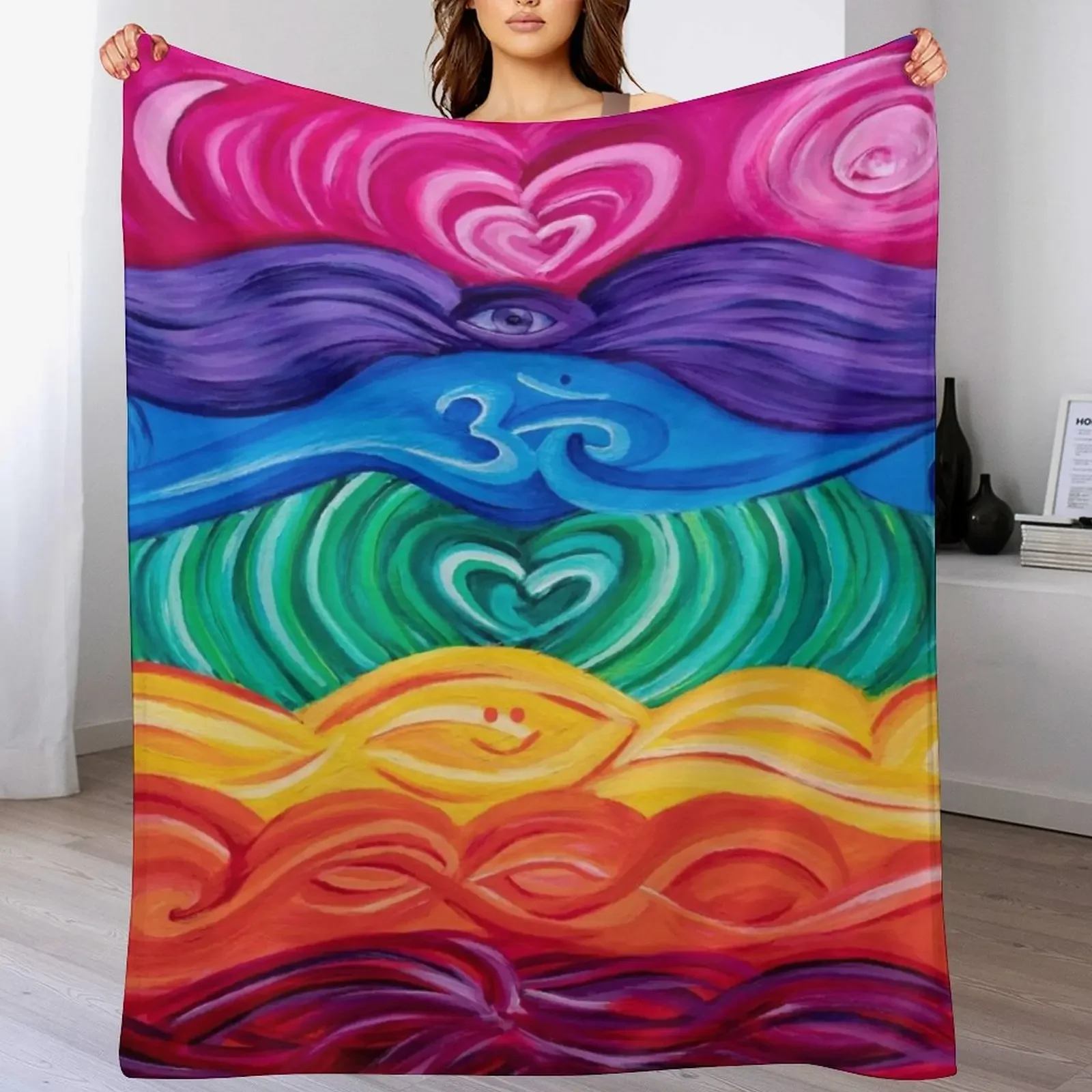 

Chakra Art 2 Throw Blanket Cozy Home Blanket Gift for Christmas Holiday