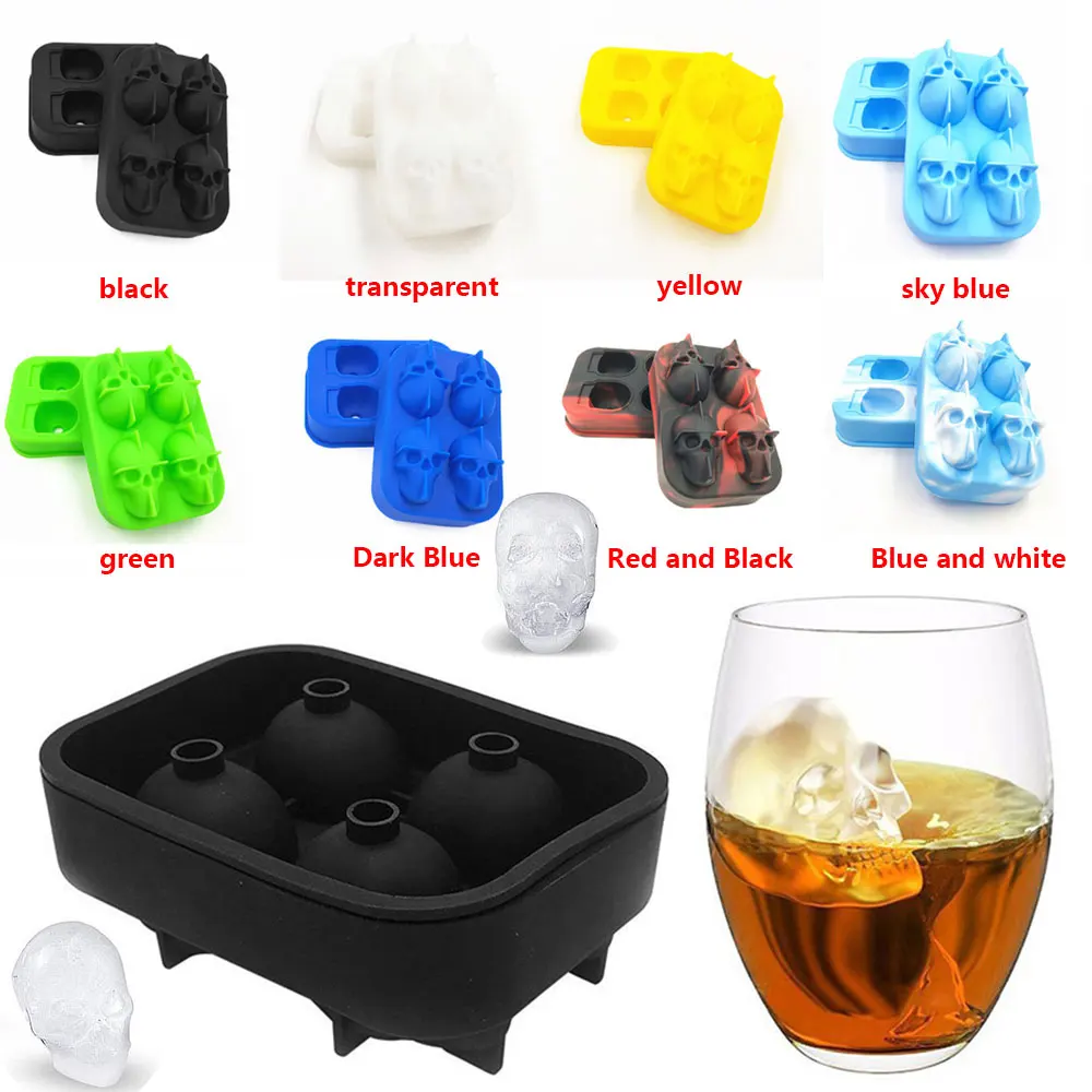 

4 Grid Silicone Ice Cube Mold Ice Cube Tray Mold Ice Cube Maker Non-toxic Durable Bar Pub Wine Ice Blocks Maker
