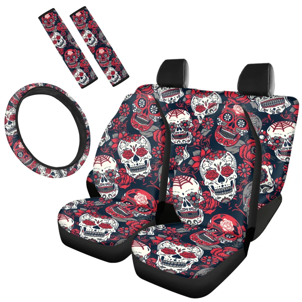 

Halloween Decoration Terror Skull Pattern Auto Clean Protector Brand Design High Quality Universal for Car Truck Van SeatBelt