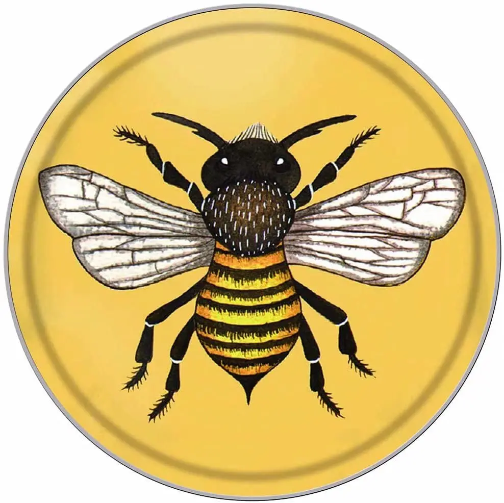 Krouterebs Bee Honey Bee Bumble Bee Vintage Style Round Metal Tin Sign Home,Living Room,Kitchen,Dining Room,Bedroom,Farmhouse,Wa