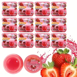 12pcs Strawberry Flavor Lip Mask Lip Jelly Treatment Transparent Moisturizing Hydrating Sleep Lip Repair Lips Care Wholesale