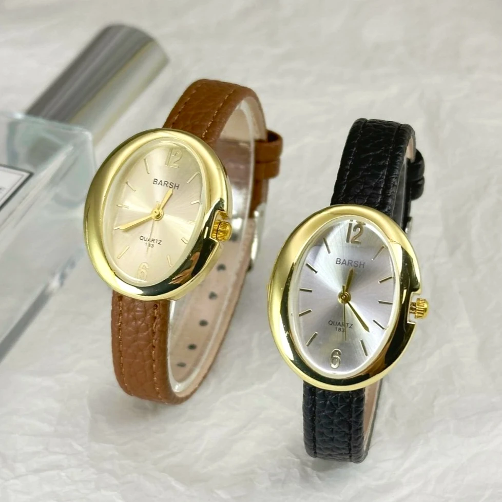 Fashion Quartz Watch for Women Simple Leather Strap Pigeon Egg Dial Ladies Watches Luxury Gift Girl Wristwatches Dropshipping