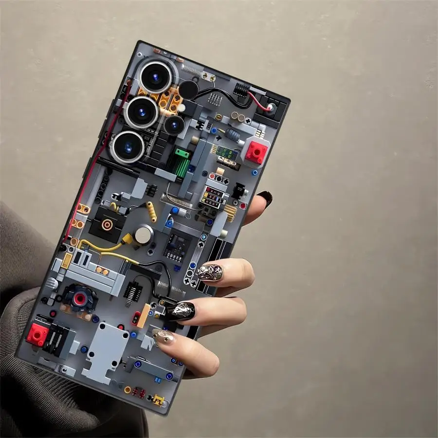 Schaltungsstruktur-Diagramm-Hülle für Samsung Galaxy S24 Plus S21 FE S26 Note 8 9 10 20 Ultra S25 Edge S23 S20 S9 S10 Soft