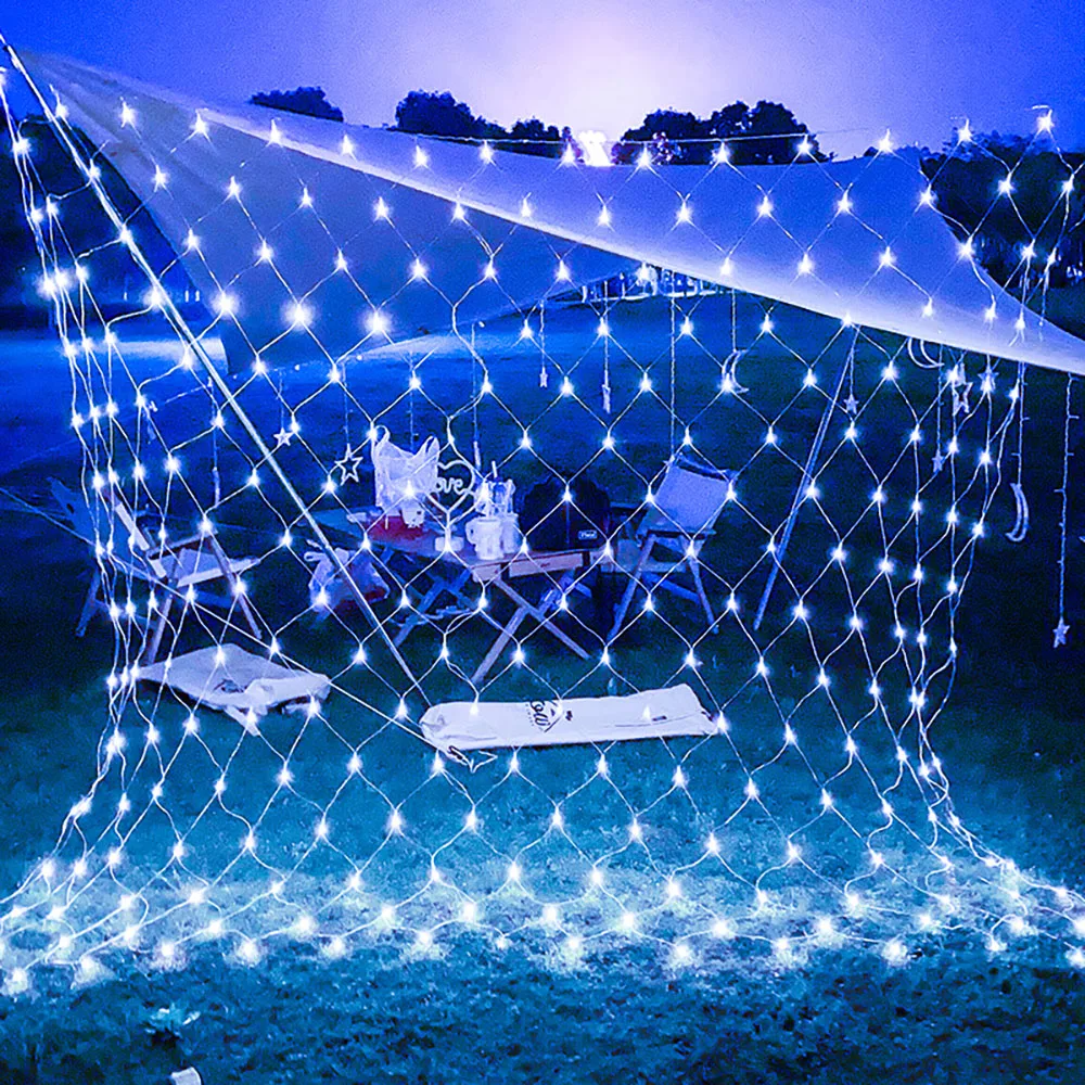 Imagem -05 - Luzes de Corda Led para Decoração de Natal Luzes Líquidas Guirlandas Fadas Festa de Natal Jardim Casamento Cortina 4m x 6m 1.5m x 1.5m 2m x 3m