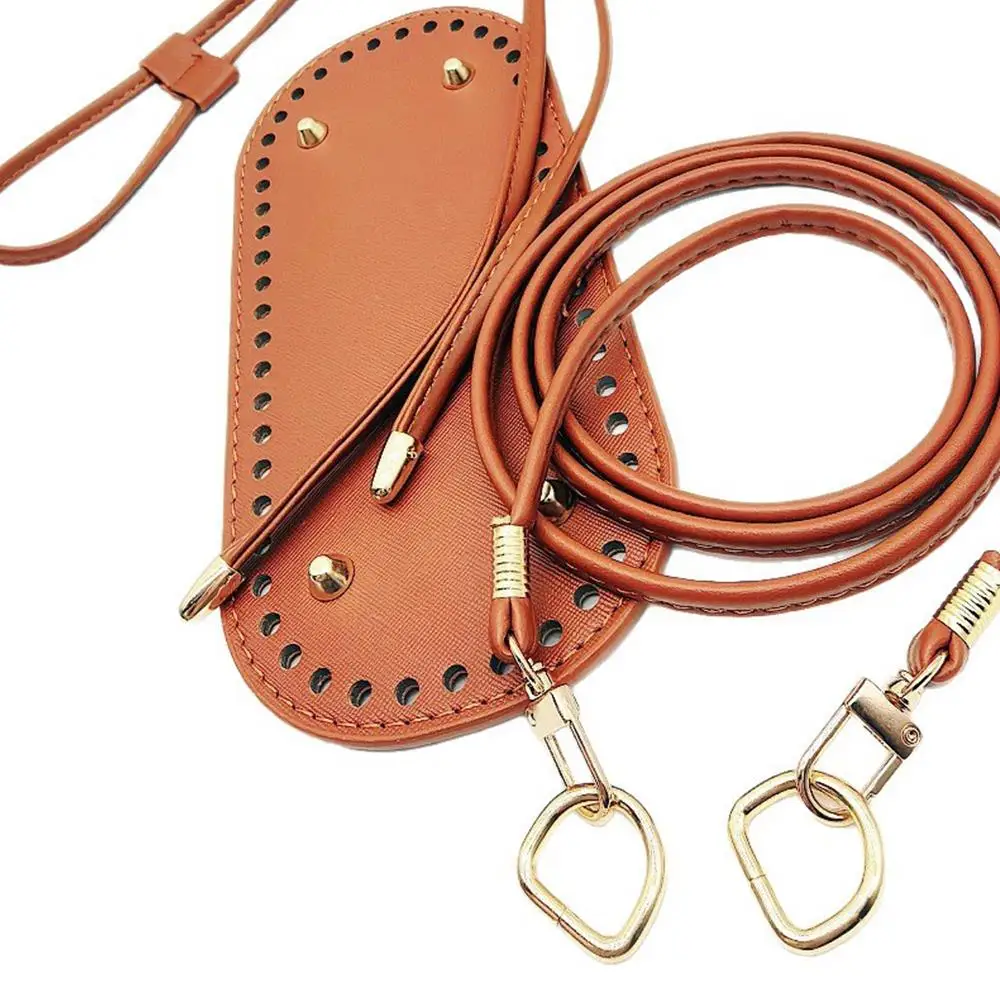

Pu Leather Bag Bottom Base Shoulder Strap Drawstring Woven Bag Set Diy Handmade Crochet Bucket Dumpling Bag Accessories Durable