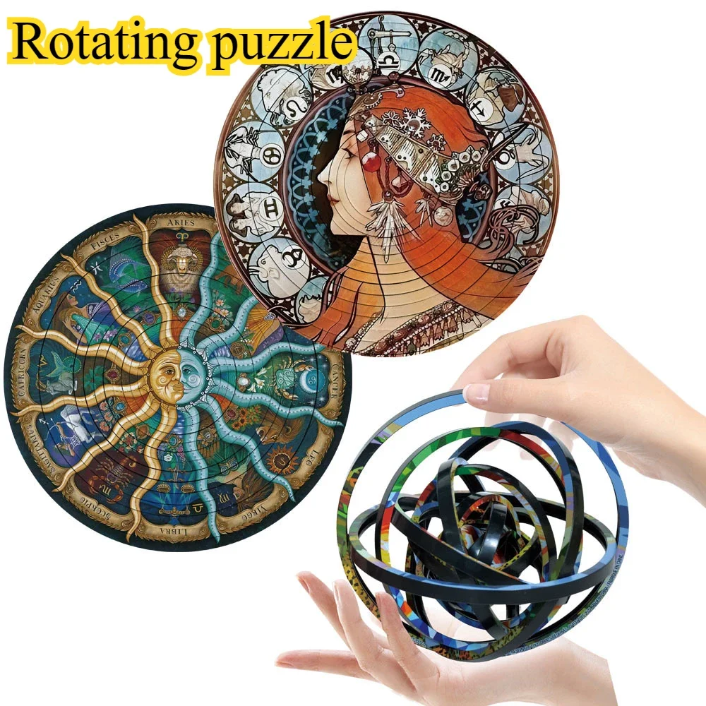 3D Rotating Puzzle Souptoys for Kids Stereoscopic Flipping Exercise Intelligence Parent Child Interactive Jigsaw Puzzle Toys