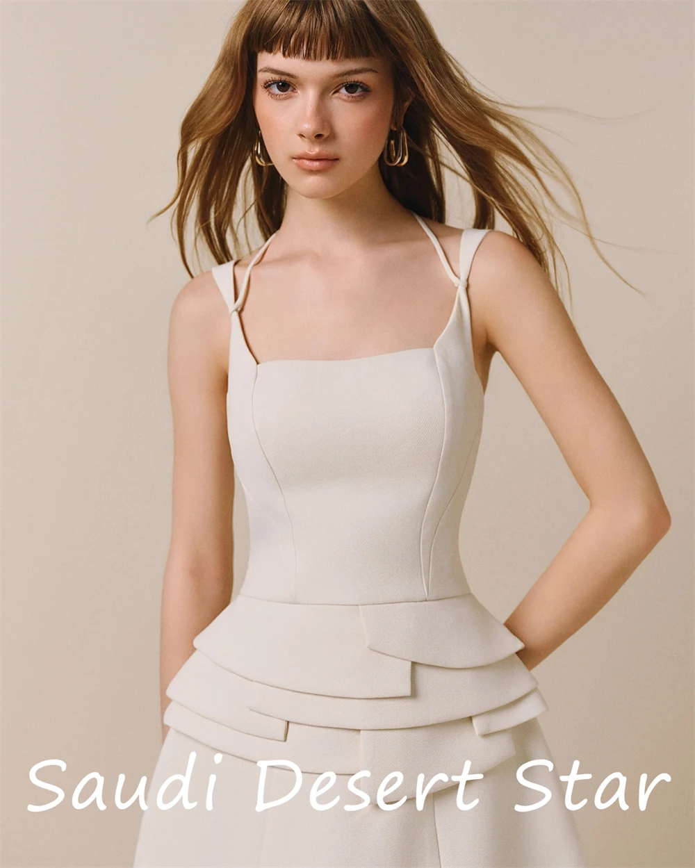 customizedCustomized Temperament Square Collar Spaghetti Straps Evening Dress Graceful A-Line Party Dress Fashion Zipper Back P