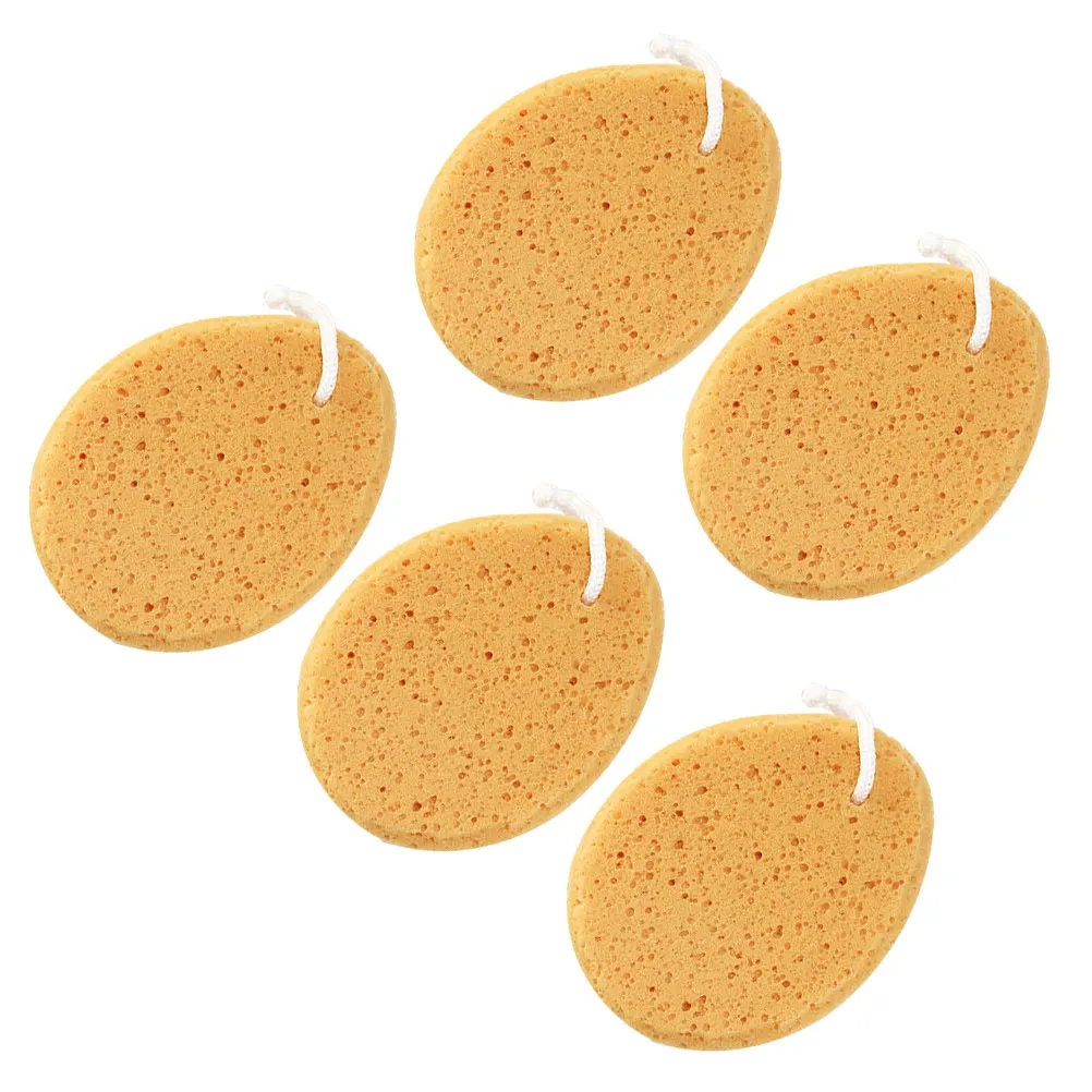 

5Pcs Honeycomb Bath Sponge Oval Shape Soft Shower Ball Moisturizing Skin Clean Body Sponge Bath Ball with Hanging Strap